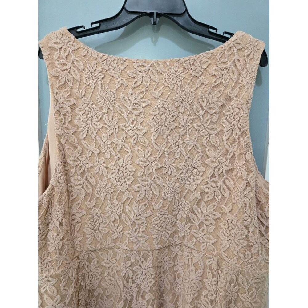 Torrid Peach Blush Lace Sleeveless Plus Size Fit & Flare Mini Dress 4 - Picture 9 of 10